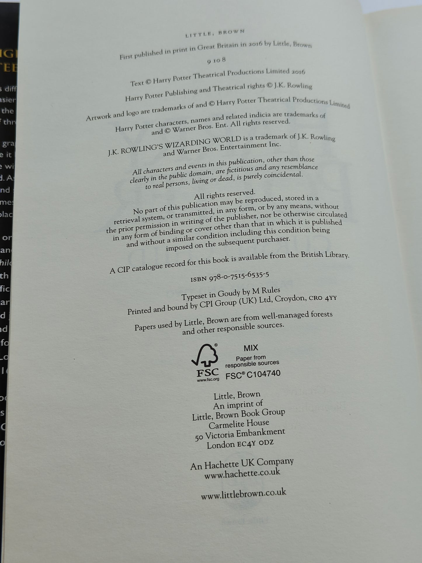 Harry Potter and the Cursed Child – Special Rehearsal Edition Script (ENG)